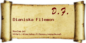 Dianiska Filemon névjegykártya